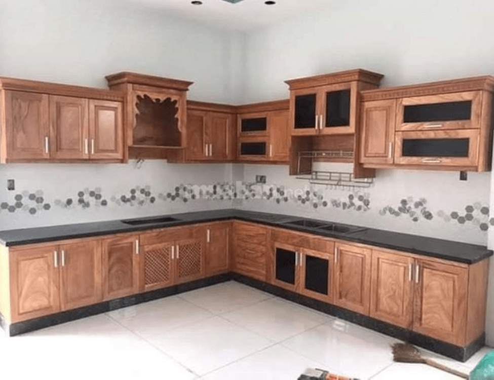 Báo giá tủ bếp gỗ gõ đỏ Lào cập nhật
