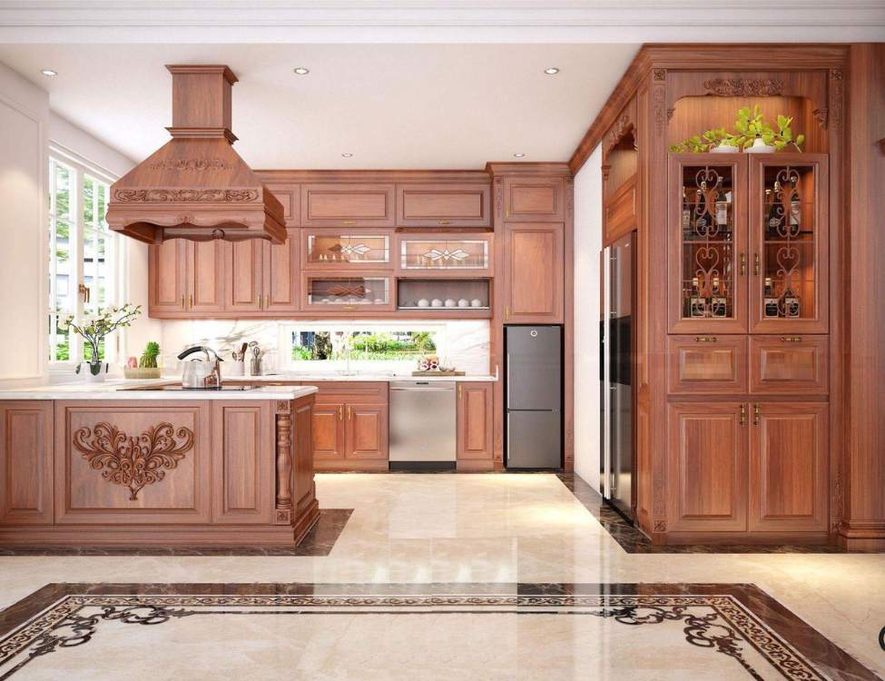 Tiêu chí chọn đơn vị thi công tủ bếp gỗ gõ đỏ tại TPHCM