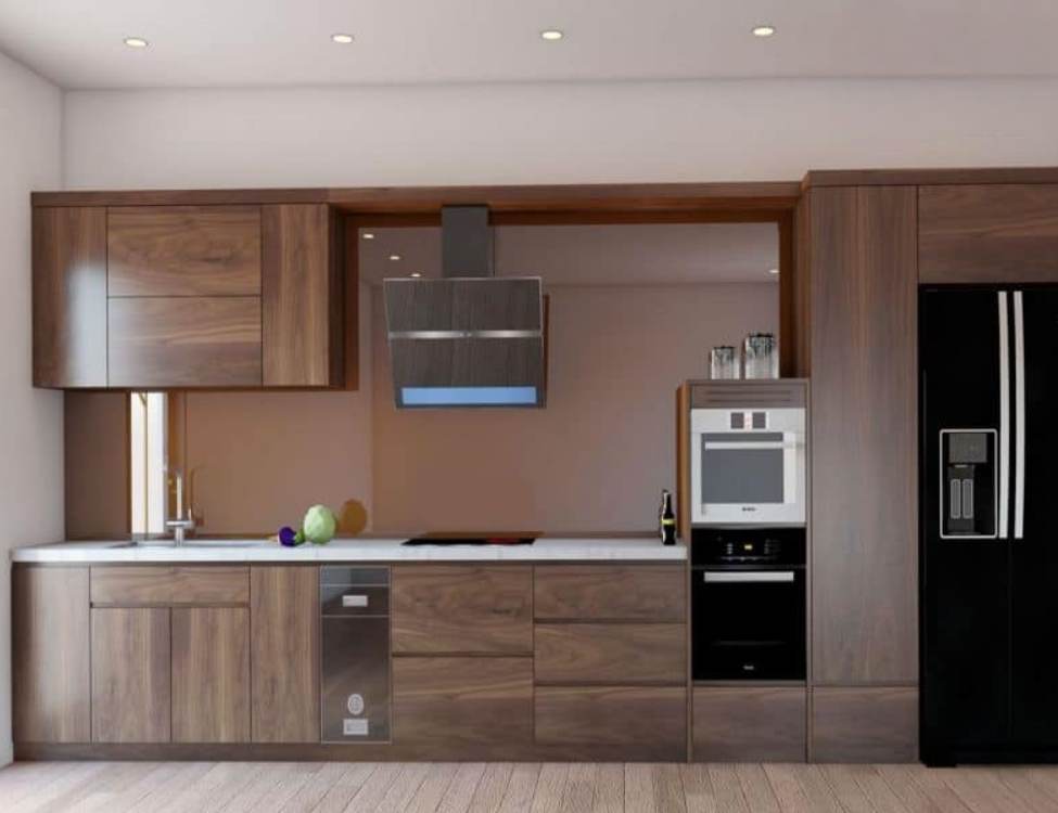 giá tủ bếp gỗ óc chó