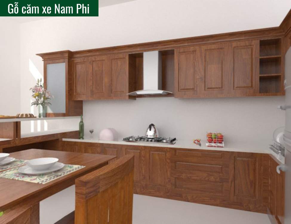 tủ bếp gỗ căm xe Nam Phi