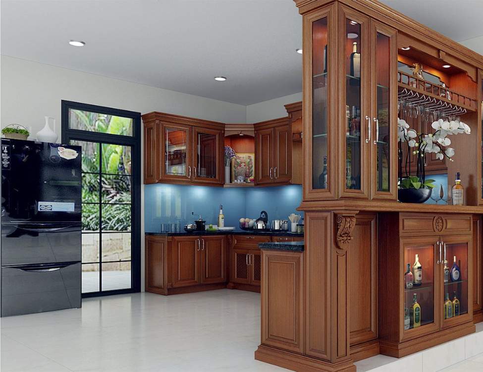 Quy trình sản xuất tủ bếp từ gỗ căm xe