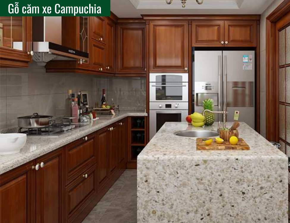 tủ bếp gỗ căm xe Campuchia