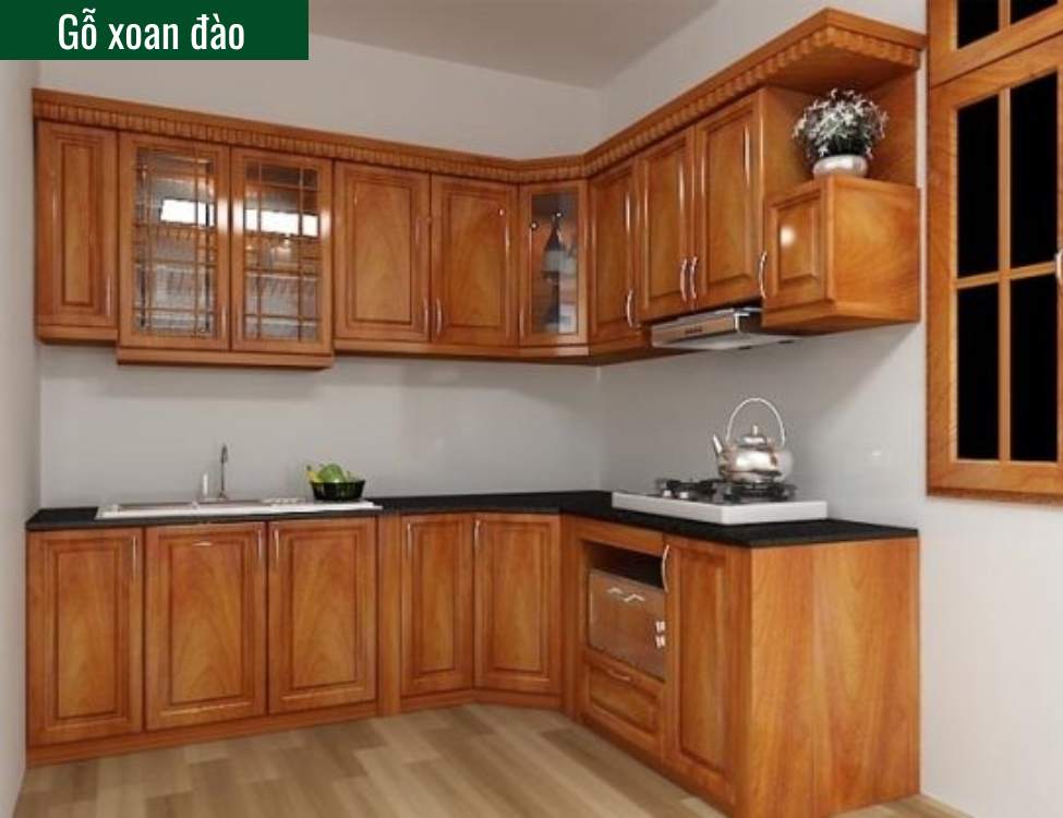 Gỗ xoan đào có tốt không? Đánh giá chi tiết khi dùng làm tủ bếp