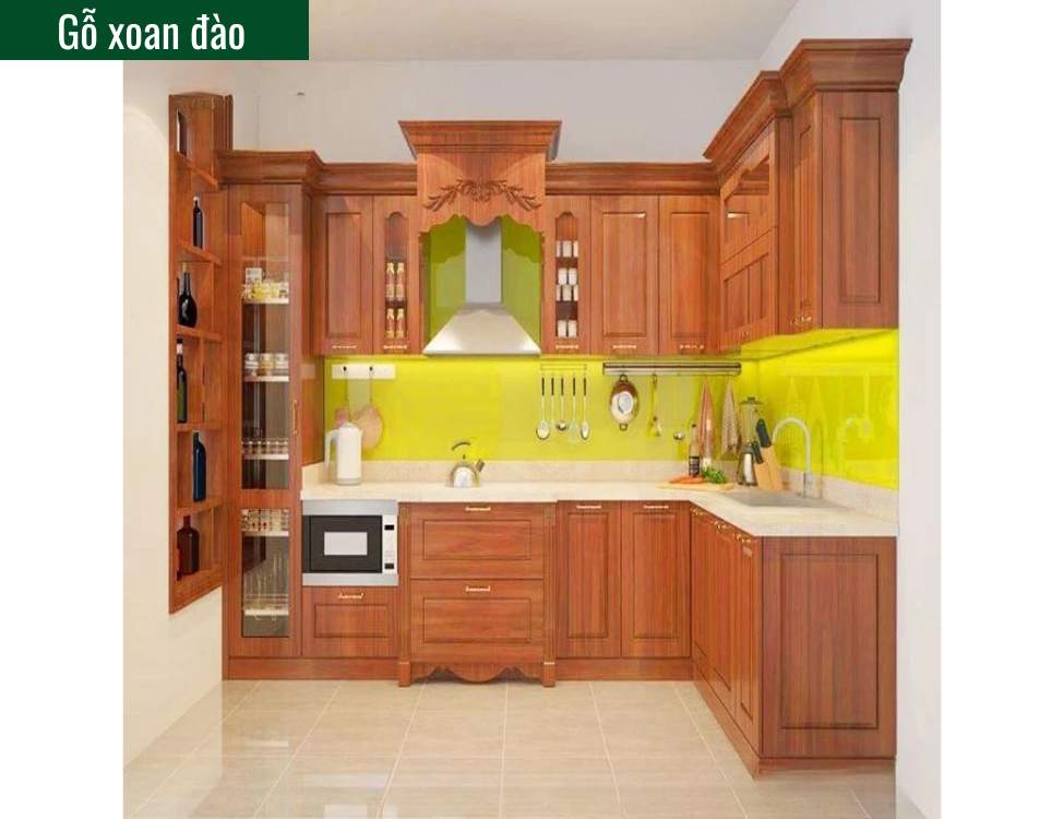 So sánh gỗ gõ đỏ và gỗ xoan đào làm tủ bếp