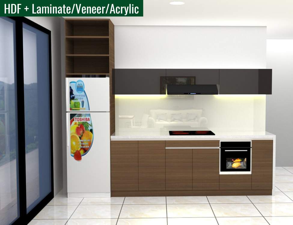 HDF + Laminate/Veneer/Acrylic