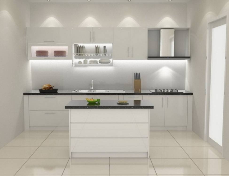 tủ bếp gỗ HDF phủ Laminate