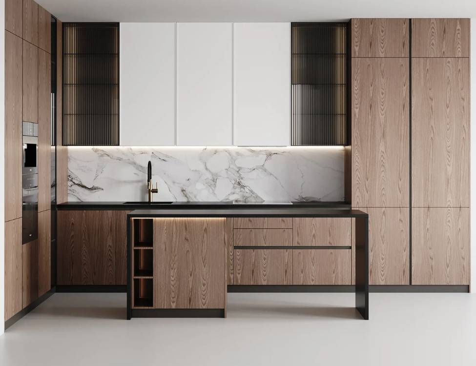 tủ bếp HDF phủ Laminate