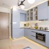 Tủ bếp nhựa PVC phủ Acrylic chữ L hiện đại TBAC03