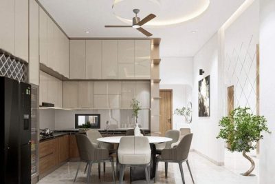 Tủ bếp nhựa PVC phủ Acrylic chữ L TBAC04