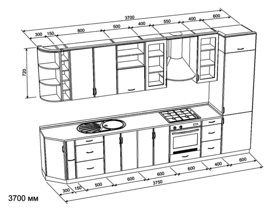 Tủ bếp chữ I và kích thước tủ bếp chữ i cho không gian nhỏ