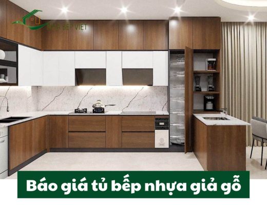 Báo giá tủ bếp nhựa giả gỗ mới nhất