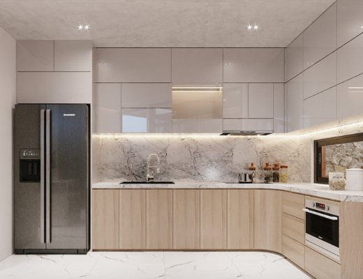 Kích thước tủ bếp trên và dưới