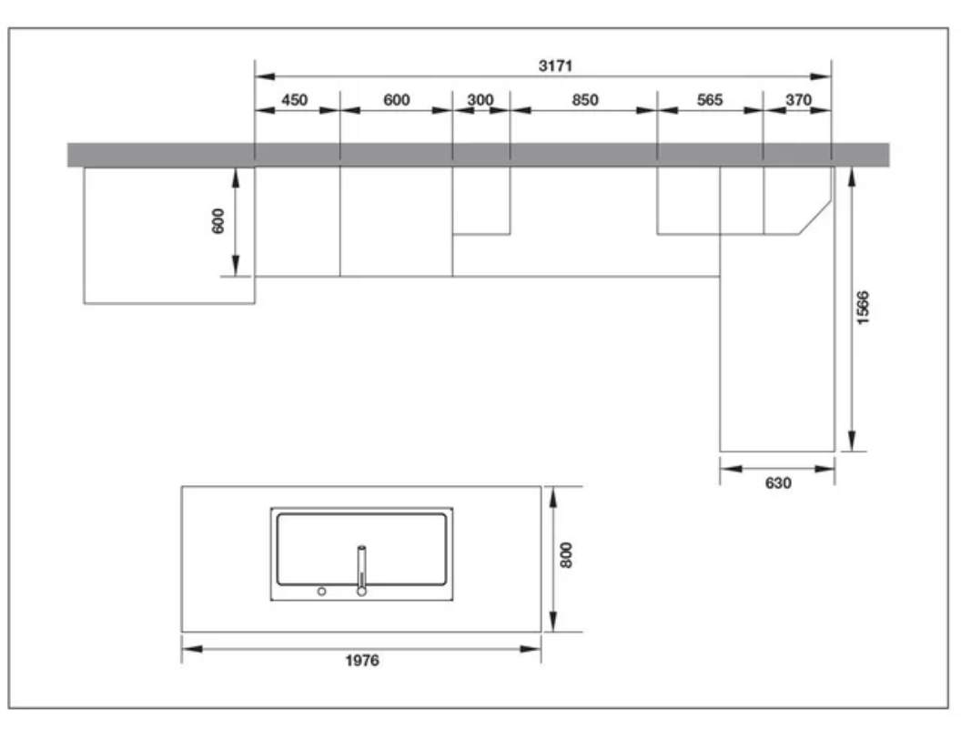 Sai lầm về chiều sâu / rộng của bàn – thùng tủ bếp