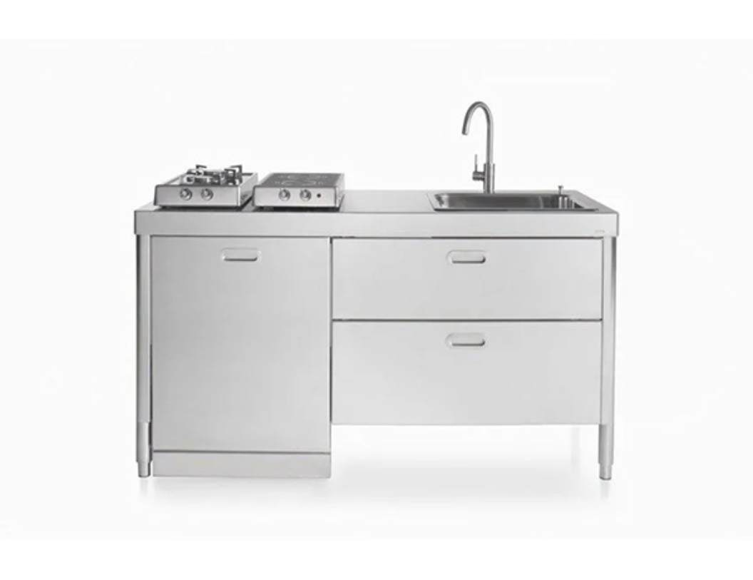 Mẫu tủ bếp mini inox / hợp kim bền bỉ