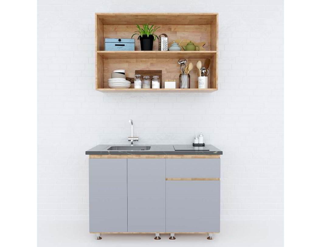 Mẫu tủ bếp mini inox / hợp kim bền bỉ