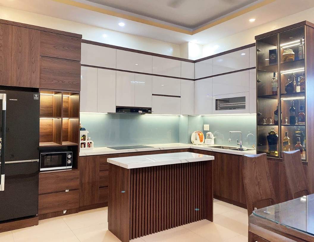 Mẫu có bàn đảo / quầy bar mini
