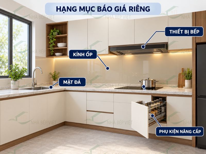 thi công tủ bếp
