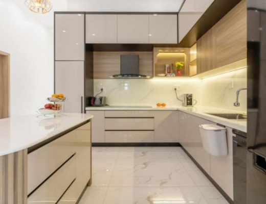 tủ bếp nhựa picomat cánh phủ acrylic