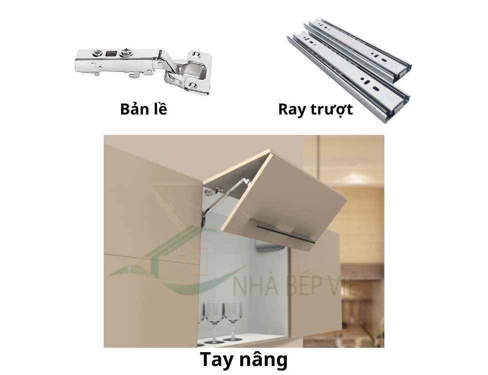 Hệ phụ kiện (bản lề, ray trượt, tay nâng…)