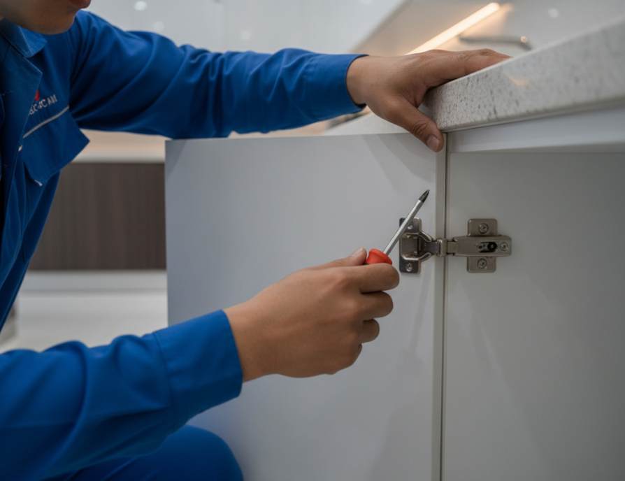 sửa cánh tủ bếp bị xệ