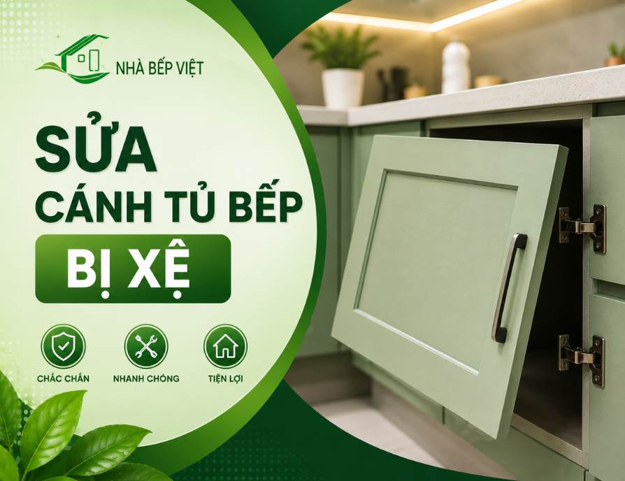 sửa cánh tủ bếp bị xệ