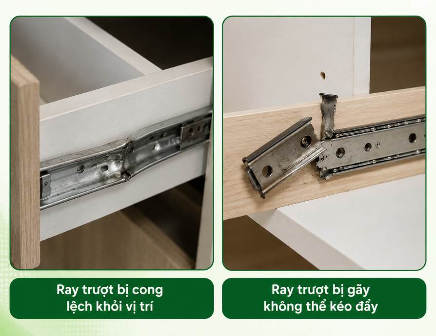 sửa ray trượt tủ bếp