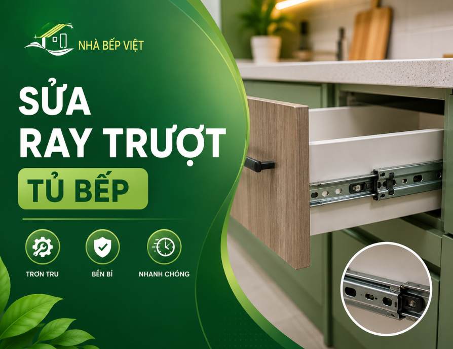 sửa ray trượt tủ bếp