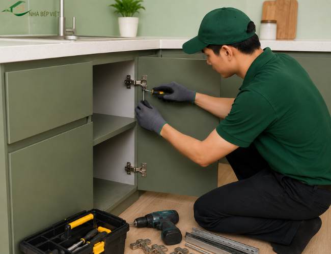 thay phụ kiện tủ bếp tại nhà
