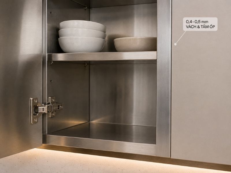 Inox 304 làm tủ bếp nên dày bao nhiêu?