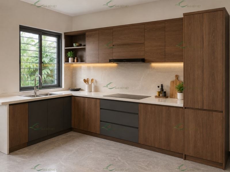 tủ bếp nhựa laminate