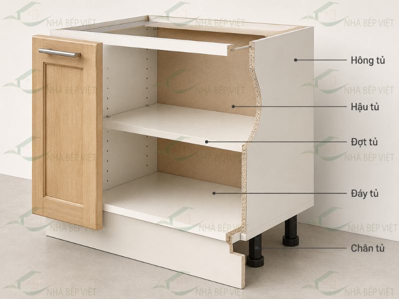 Cấu tạo tủ bếp gồm những bộ phận nào?