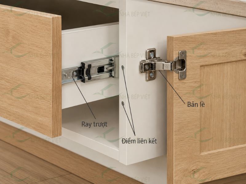 Phụ kiện cơ bản giữ cho cánh và ngăn kéo vận hành ổn định