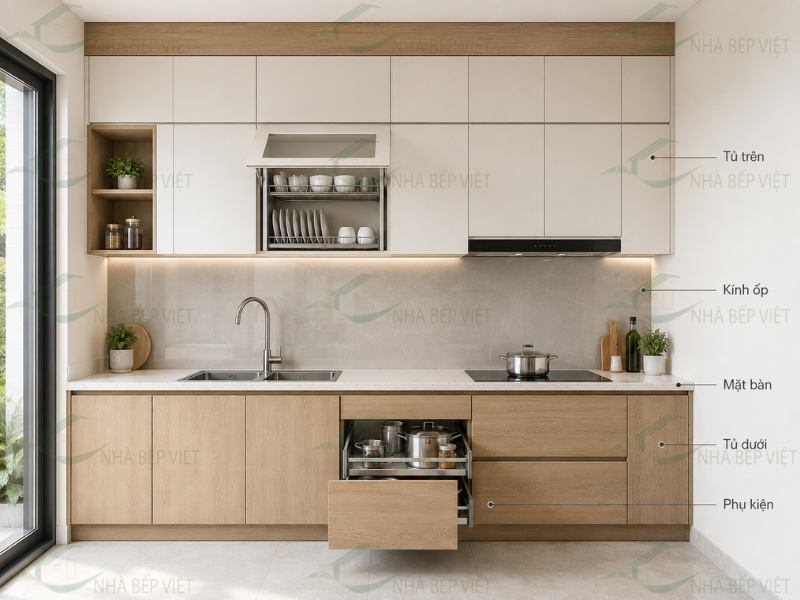 Cấu tạo tủ bếp gồm những bộ phận nào?
