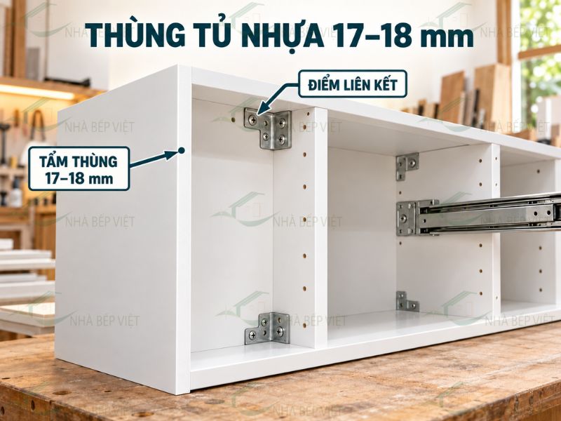 Độ dày tấm nhựa làm tủ bếp bao nhiêu là phù hợp