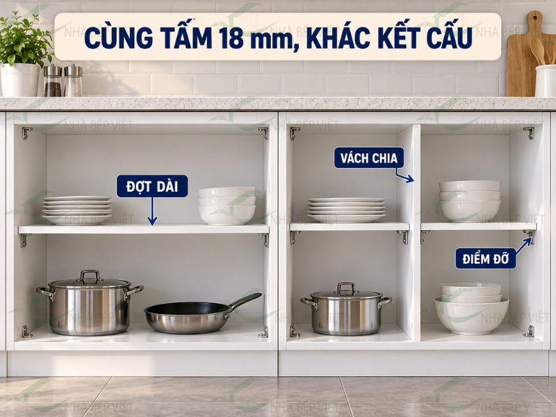 Tấm nhựa dày hơn phát huy hiệu quả khi đi cùng kết cấu khoang và liên kết phù hợp