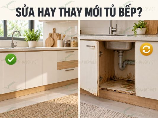 Khi nào nên sửa và khi nào nên thay mới tủ bếp?