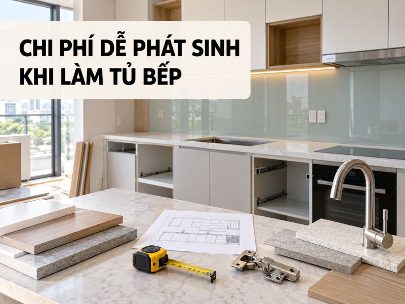 Những chi phí dễ phát sinh khi làm tủ bếp