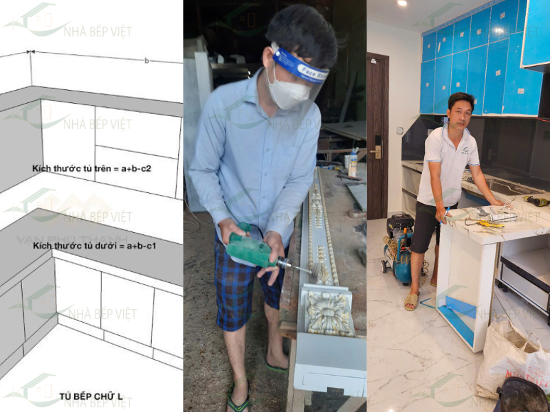 Quy trình sản xuất tủ bếp tại xưởng từ bản vẽ đến lắp đặt