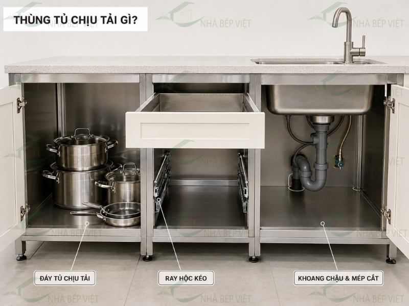 Thùng tủ bếp và cánh tủ nên làm bằng vật liệu gì