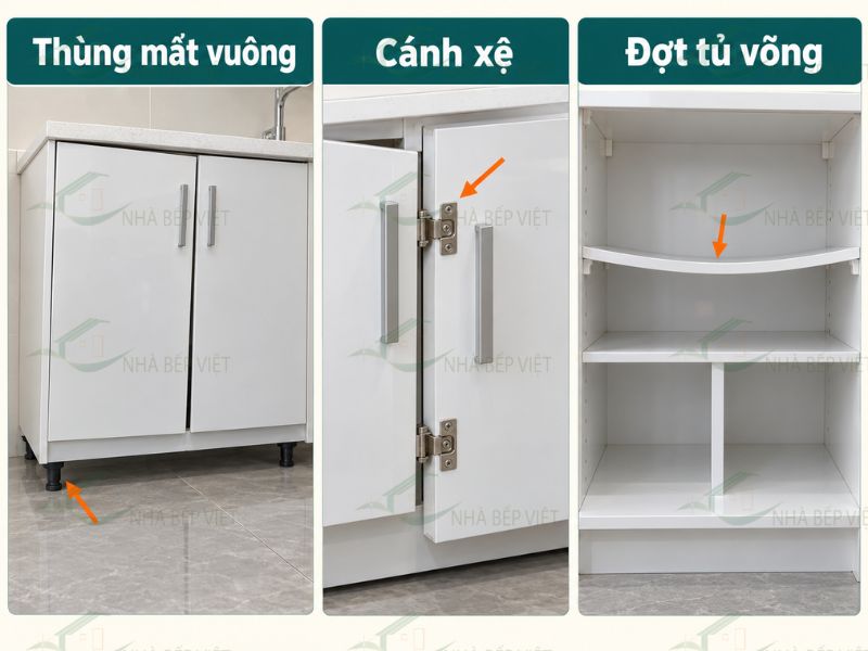 Gia công và lắp đặt sai kỹ thuật làm thùng mất vuông, cánh xệ và đợt tủ võng