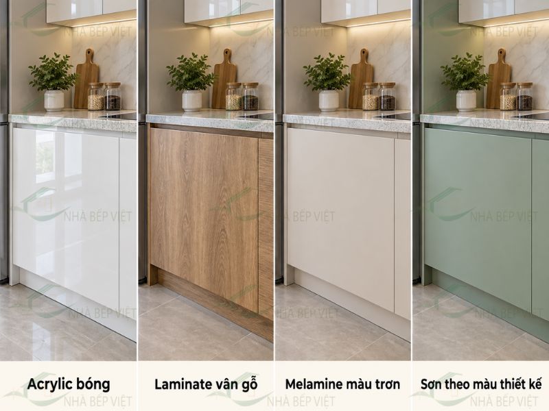 Cánh Acrylic, Laminate, Melamine và sơn tạo bốn hướng hoàn thiện cho tủ Picomat