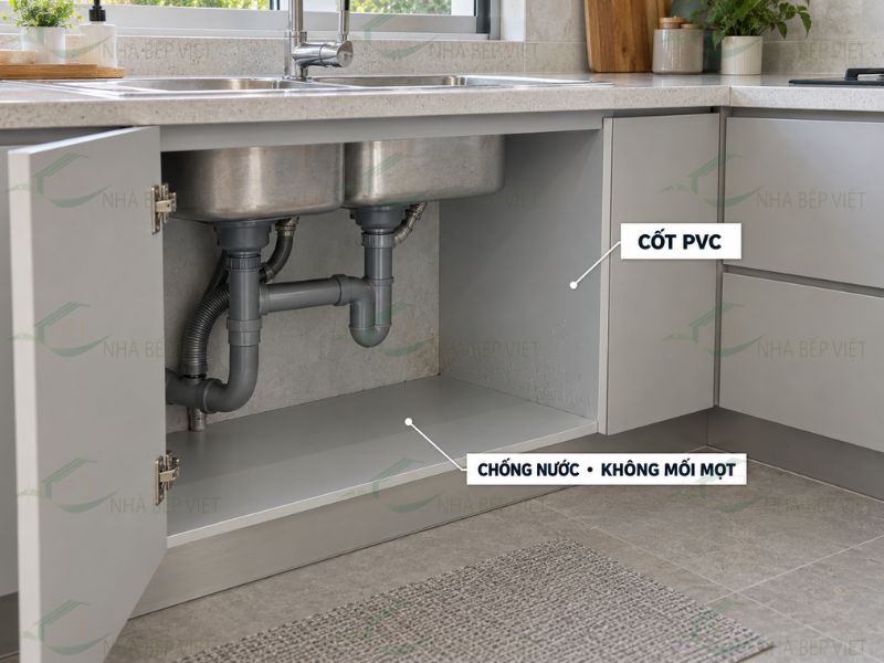 Cốt nhựa PVC là phần tạo khả năng chống nước cho thùng tủ