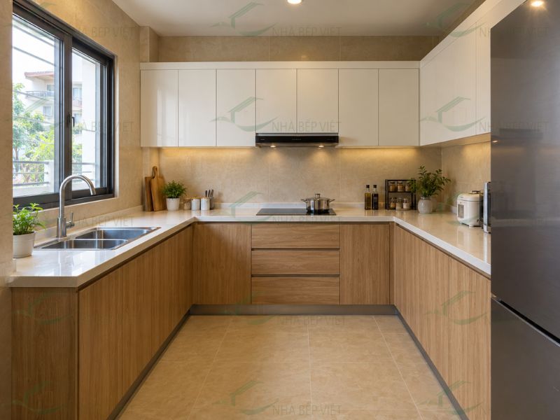 tủ bếp nhựa PVC phủ Laminate
