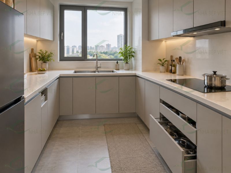 tủ bếp nhựa PVC