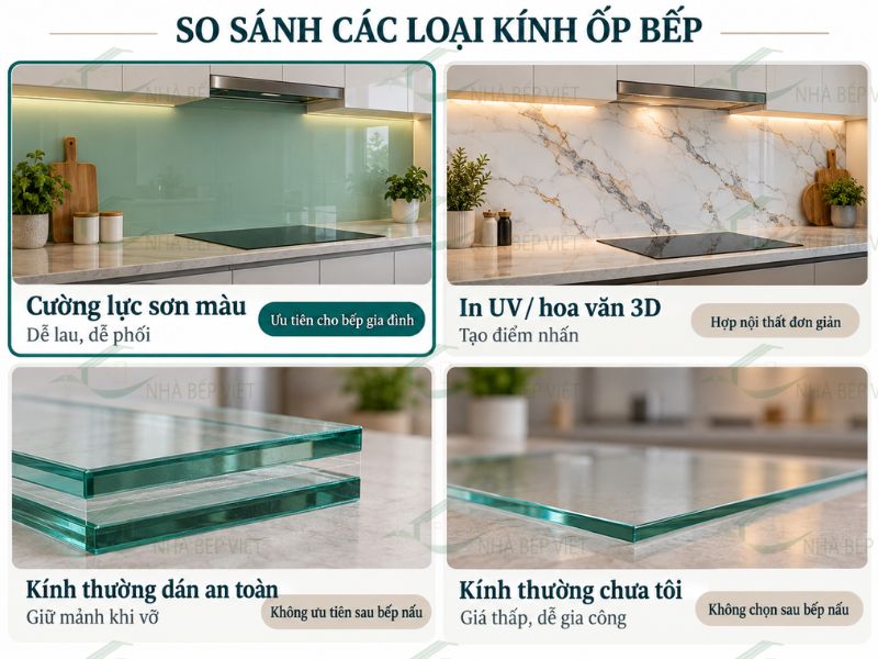 Kính ốp bếp loại nào tốt