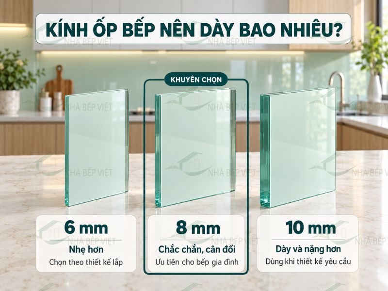 Kính ốp bếp loại nào tốt