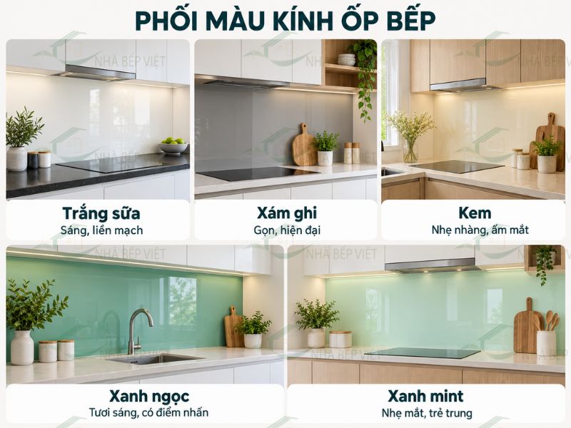 Chọn màu trơn theo cánh tủ, mặt bàn và ánh sáng