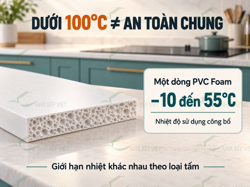 Tủ bếp nhựa có chịu được nhiệt cạnh bếp nấu không