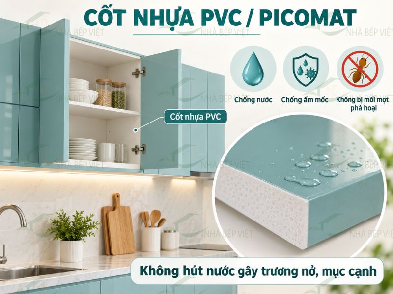 Cốt nhựa PVC/Picomat chống nước, chống ẩm mốc và không bị mối mọt phá hoại